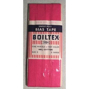 Boiltex Single Fold Bias Tape 32-B DK Dark Rose Pink Vintage 5 Yards New